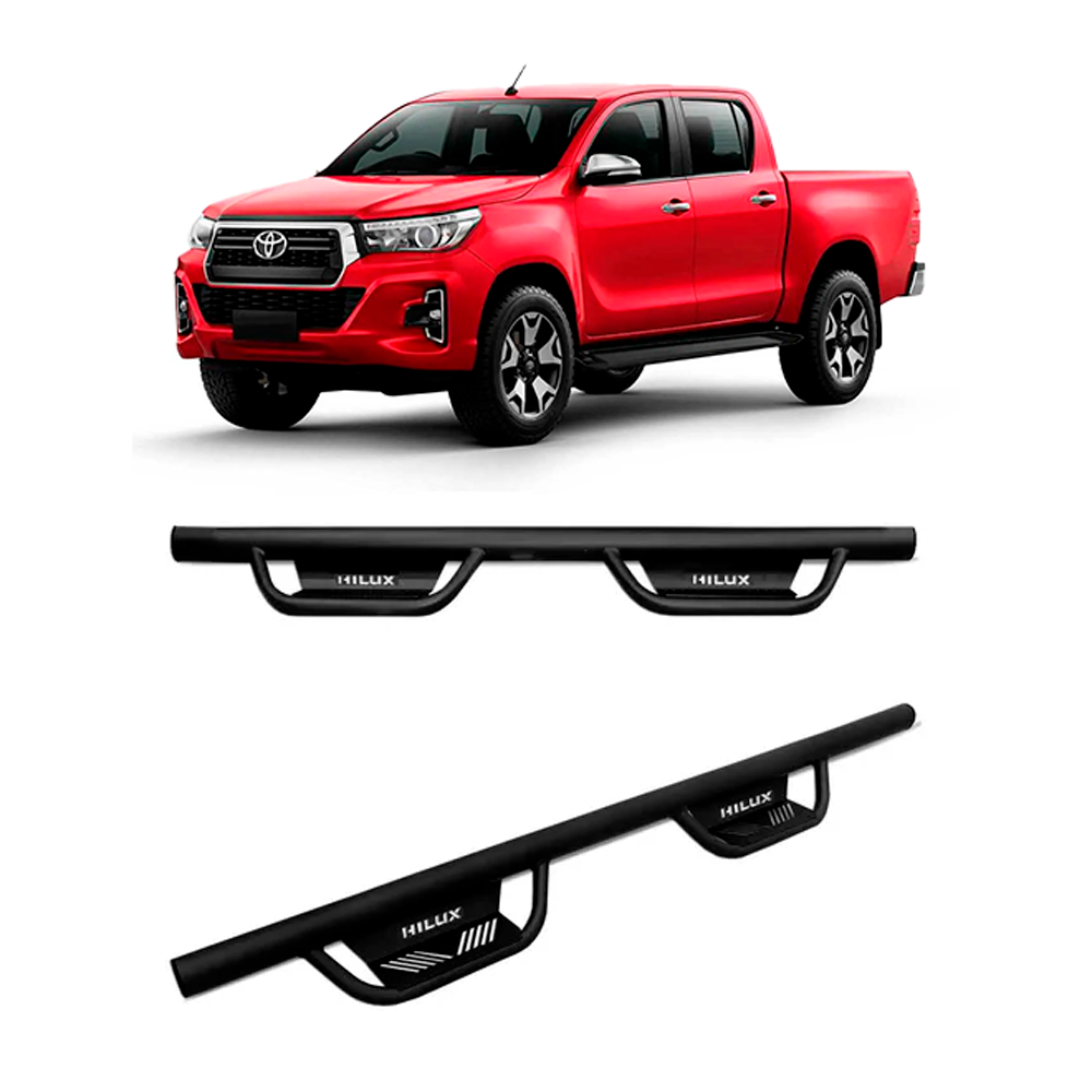 Estribo Lateral Hilux CD 2016 a 2023 Tx Aço Preto C&K